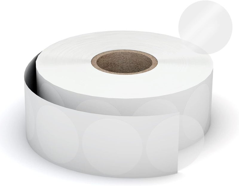 Misofuki 1" Clear Circle Stickers (1000 Pcs), Transparent Self-Adhesive Seals for Envelope, Cosmetic Box, Gift Bag, Mail, PVC Material, Round Wafer Package Seals - Image 1